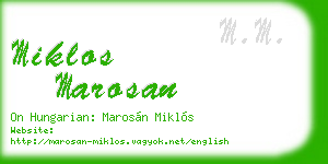 miklos marosan business card